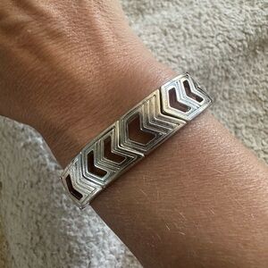 Silver Stretchy Chevron Style Bracelet
